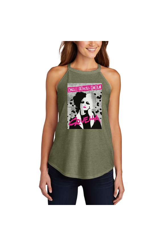 Hello Cruell World - Juniors High Neck Tank Top