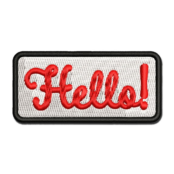 Hello Cursive Applique Multi-Color Embroidered Iron-On Patch - 3.5 Inch Large