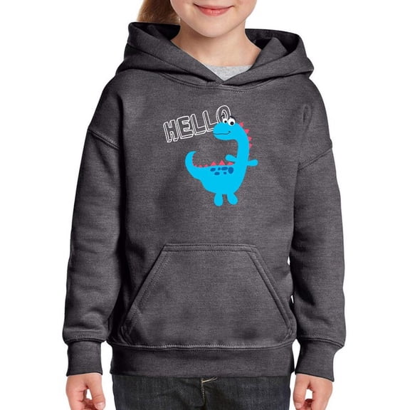 Hello Cute Kiddie Dino Hoodie Juniors -Image by Shutterstock, Medium