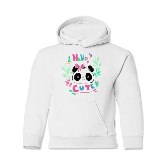 Hello Cute Panda Hoodie Juniors -Image by Shutterstock,  Medium