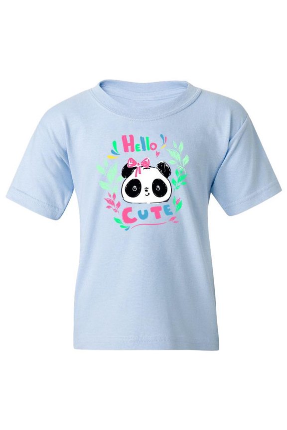 Hello Cute Panda T-Shirt Juniors -Image by Shutterstock, x-Large