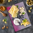 thumbnail image 1 of Hello Cutting Board, Romantic Phrase with Hand Lettering and Color Splashes on Backdrop, Decorative Tempered Glass Cutting and Serving Board, Small Size, Lilac Magenta Black, by Ambesonne, 1 of 5