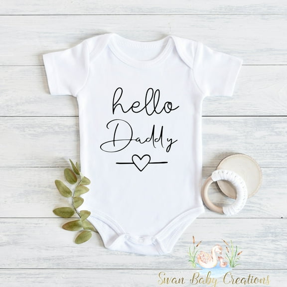 Hello Daddy Baby Bodysuit, Hello Daddy, Husband Pregnancy Announcement, Pregnancy Announcement , Surprise To Husband Cute And Cool Baby Bodysuit, Baby Bodysuit Lat 4424