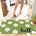 thumbnail image 1 of Hello Daisy 16x24 Flannel Bath Mat for Bathroom, Anti-Slip Backing Soft Bathroom Rug, Washable Water Absorbent Mat, 1 of 9