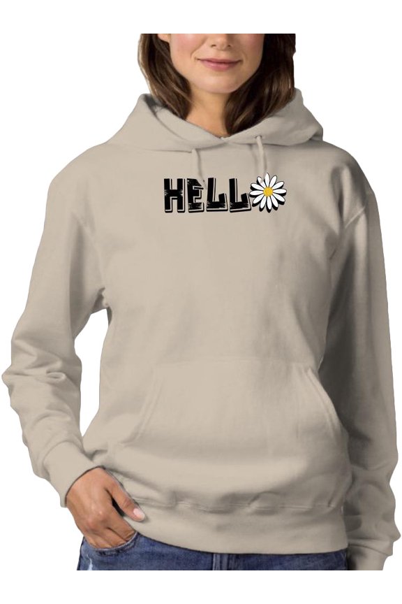 Hello Daisy Flower Hoodie Women -Image by Shutterstock, Female Large