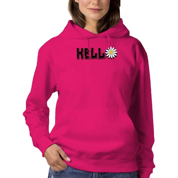 Hello Daisy Flower Hoodie Women -Image by Shutterstock, Female Medium