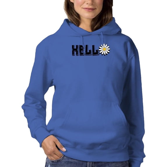 Hello Daisy Flower Hoodie Women -Image by Shutterstock, Female XX-Large