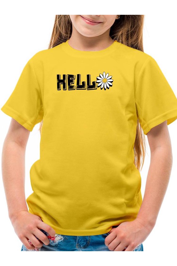 Hello Daisy Flower T-Shirt Juniors -Image by Shutterstock, x-Large