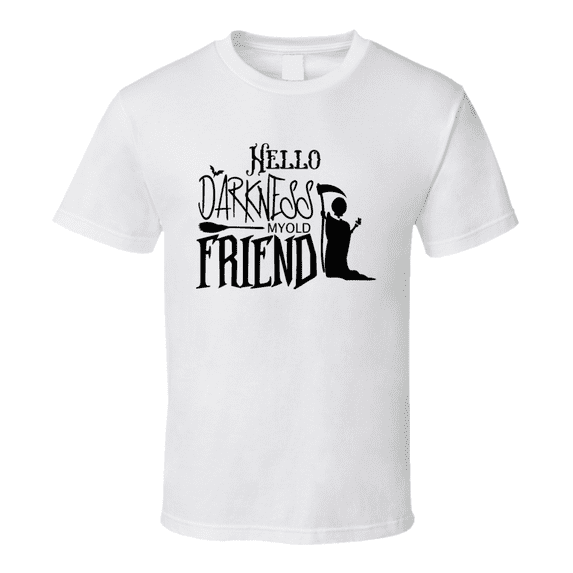 Hello Darkness My Old Friend Funny Halloween Tee Cool Fall T-shirt Holiday Novelty T Shirt