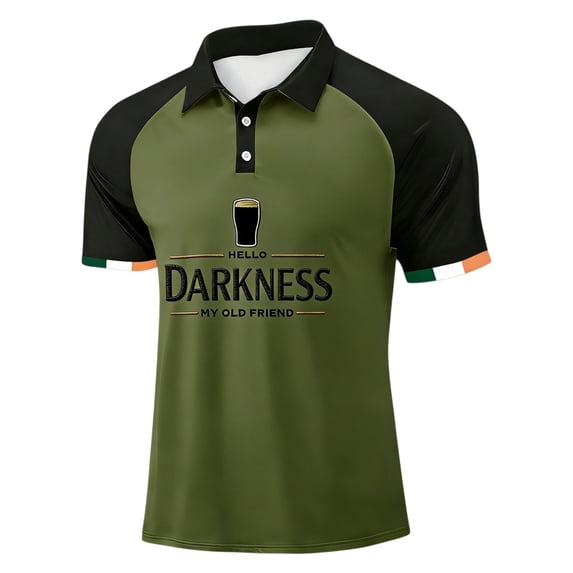 Hello Darkness My Old Friend Men's Polo Shirt Short Sleeve Casual Button Collared Tee