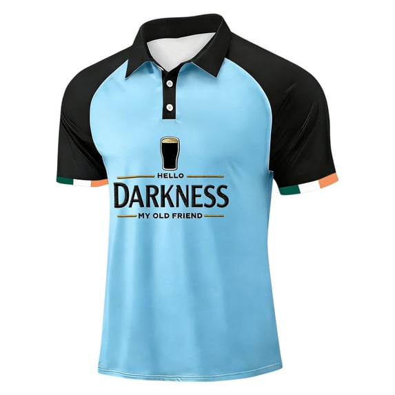 Hello Darkness My Old Friend Men's Polo Shirt Short Sleeve Casual Button Collared Tee