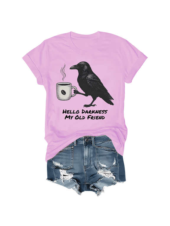 Hello Darkness My Old Friend Shirt Raven Crow T-Shirt