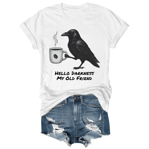 Hello Darkness My Old Friend Shirt Raven Crow T-Shirt