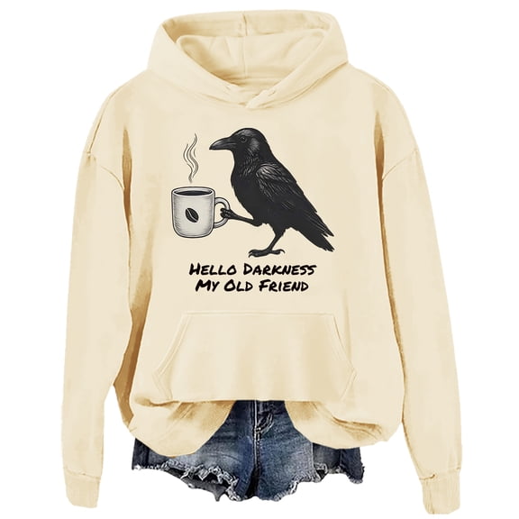 Hello Darkness My Old Friend Sweatshirt Raven Crow Hoodie