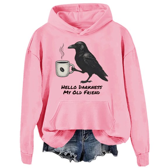 Hello Darkness My Old Friend Sweatshirt Raven Crow Hoodie