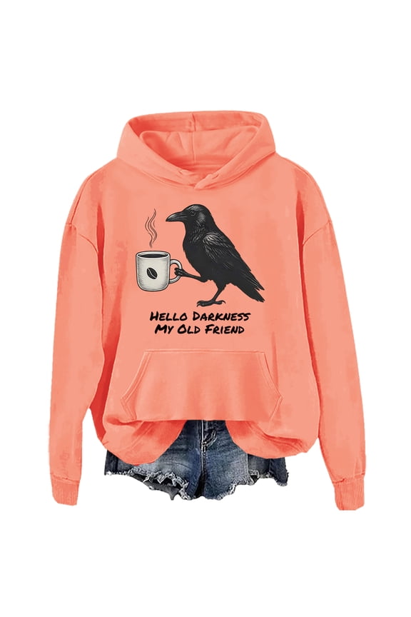 Hello Darkness My Old Friend Sweatshirt Raven Crow Hoodie