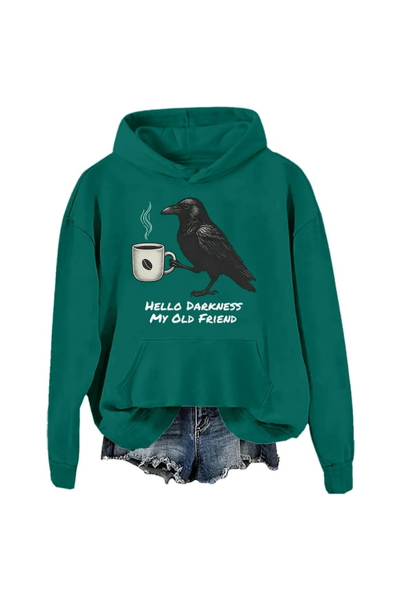 Hello Darkness My Old Friend Sweatshirt Raven Crow Hoodie