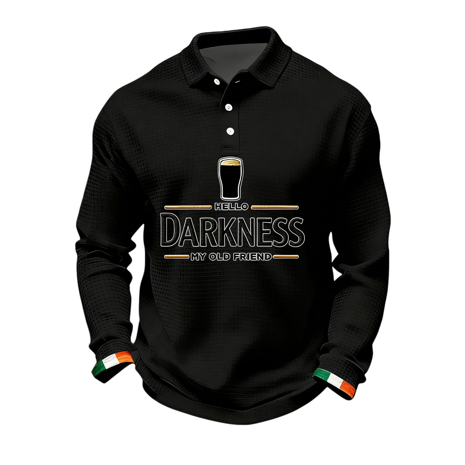 Hello Darkness My Old Friend T-Shirt for Men St. Patrick's Day Waffle ...