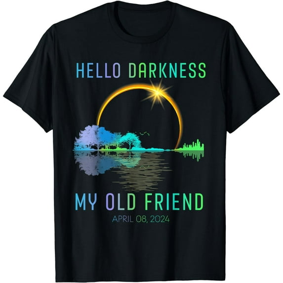 Hello Darkness My Old Friend Total Solar Eclipse Apr 8 2024 T-Shirt