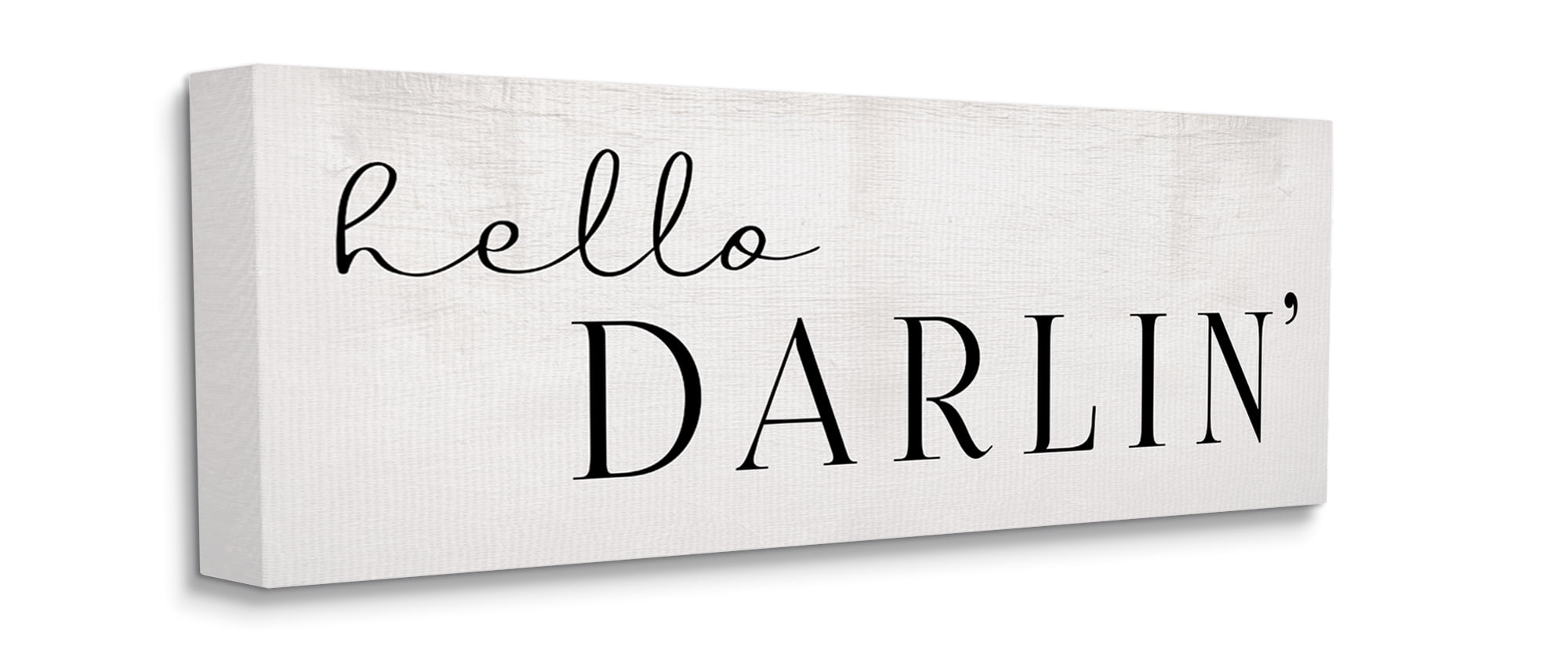 Hello Darlin' Phrase Charming Southern Typography 40 in x 17 in Drawing Canvas Art Print, by Stupell Home Décor