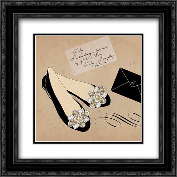 Hello Darling 2 2x Matted 20x20 Black Ornate Framed Art Print by Allen, Elizabeth