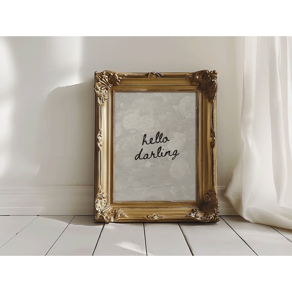 Hello Darling Art Print, Vintage Aesthetic Home Decor, Hand Written Bedroom Art, Dorm Decor, Cool Art, Hallway Art, Entry Art, Retro Print Poster, Unframed Poster Size 16x24 F03.1.15l690
