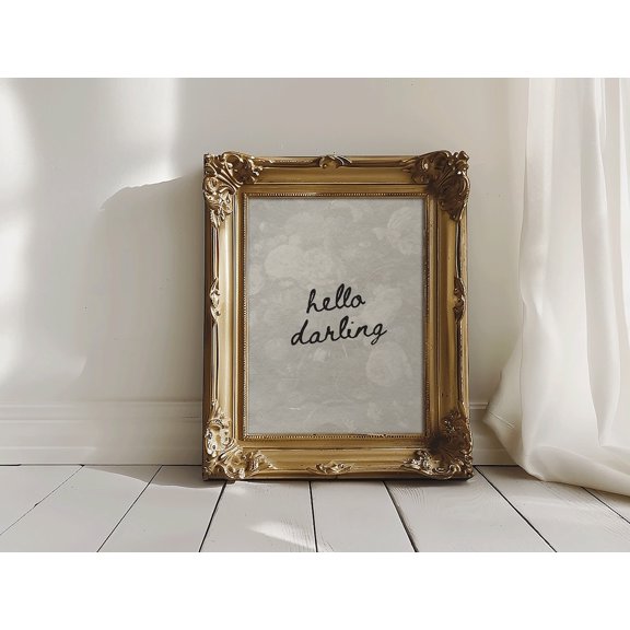 Hello Darling Art Print, Vintage Aesthetic Home Decor, Hand Written Bedroom Art, Dorm Decor, Cool Art, Hallway Art, Entry Art, Retro Print Poster, Unframed Poster Size 16x24 F03.1.15l690