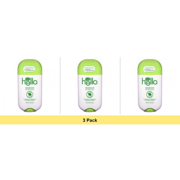 Hello Deodorant with Shea Butter, Fresh Citrus, 2.6 oz (73 g) - 3 Pack