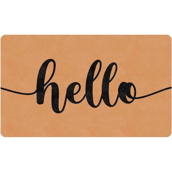 Hello Door Mat Welcome Doormat Farmhouse Floor Mat Non-Slip Entrance Hello Rug Door Rugs for Front Door and Entryway Indoor Outdoor Home Decor, 24" x 16"