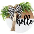 thumbnail image 1 of Hello Door Sign - Round Welcome Sign for Front Door, Welcome Wreath Sign Hanging Farmhouse Door Sign for Front Door Porch Decor, 1 of 7