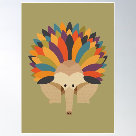 Hello Echidna Poster Wall Art, Modern Wall Decor For Living Room Bedroom, 12x18 UNFRAMED