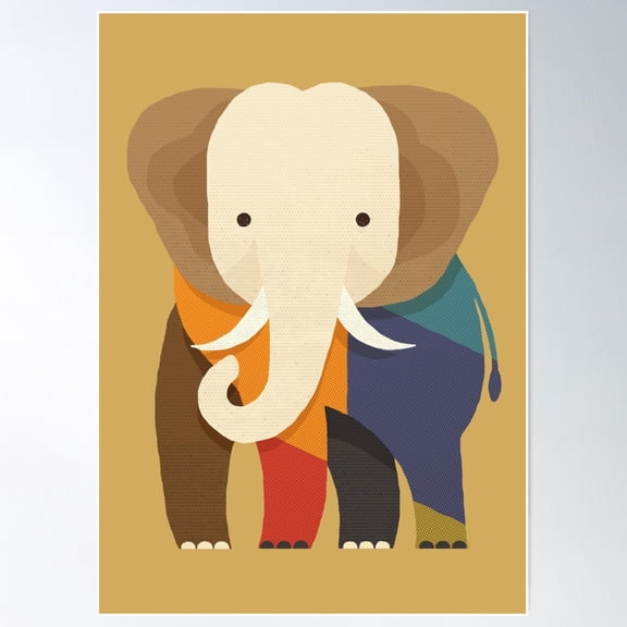 Hello Elephant Poster Wall Art, Modern Wall Decor For Living Room Bedroom, 8x12 UNFRAMED