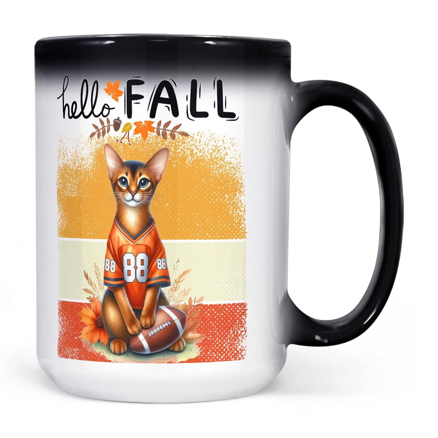 Hello Fall Abyssinian Football Welcome Autumn with Leaves Pumpkins Heat Hello Fall Abyssinian Football Welcome Autumn with Leaves Pumpkins Heat