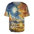 thumbnail image 1 of Hello Fall Alaskan Malamute Enjoys Warm Campfire Autumn Night Bright Moon All Over Print 3D Baseball Shirt Alaska Mal Dog Lovers Gifts Softball Sport - 01008, 1 of 6