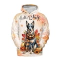 thumbnail image 1 of Hello Fall Australian Cattle Dog Scarf Welcome Autumn with Leaves Pumpkins All Over Print 3D Hoodie Unisex Merch Hoodies Heeler Lover Gifts - 00011, 1 of 6