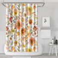 thumbnail image 1 of Hello Fall Autumn Flower Shower Curtain,Washable Bathtub Curtains with Hooks Friendly Polyester Fabric Bathroom Curtains for Halloween Thansgiving Christmas Hotel Dorm, 1 of 5