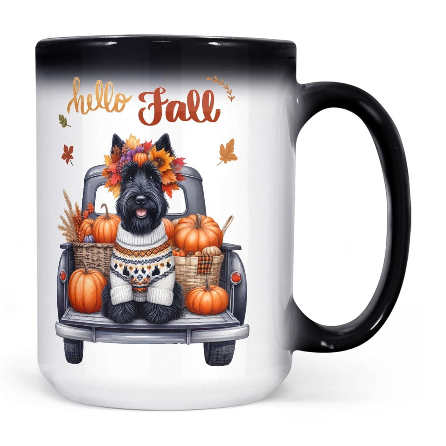 Hello Fall Autumn Wreath Scottish Terrier Pumpkins Pickup Truck Heat Hello Fall Autumn Wreath Scottish Terrier Pumpkins Pickup Truck Heat