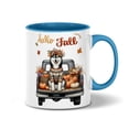 thumbnail image 1 of Hello Fall Autumn Wreath Siberian Husky Pumpkins Pickup Truck 11oz Accent Two-tone Mug Husky Dog Lover Gifts Coffee Tea Cup - 13011, 1 of 5