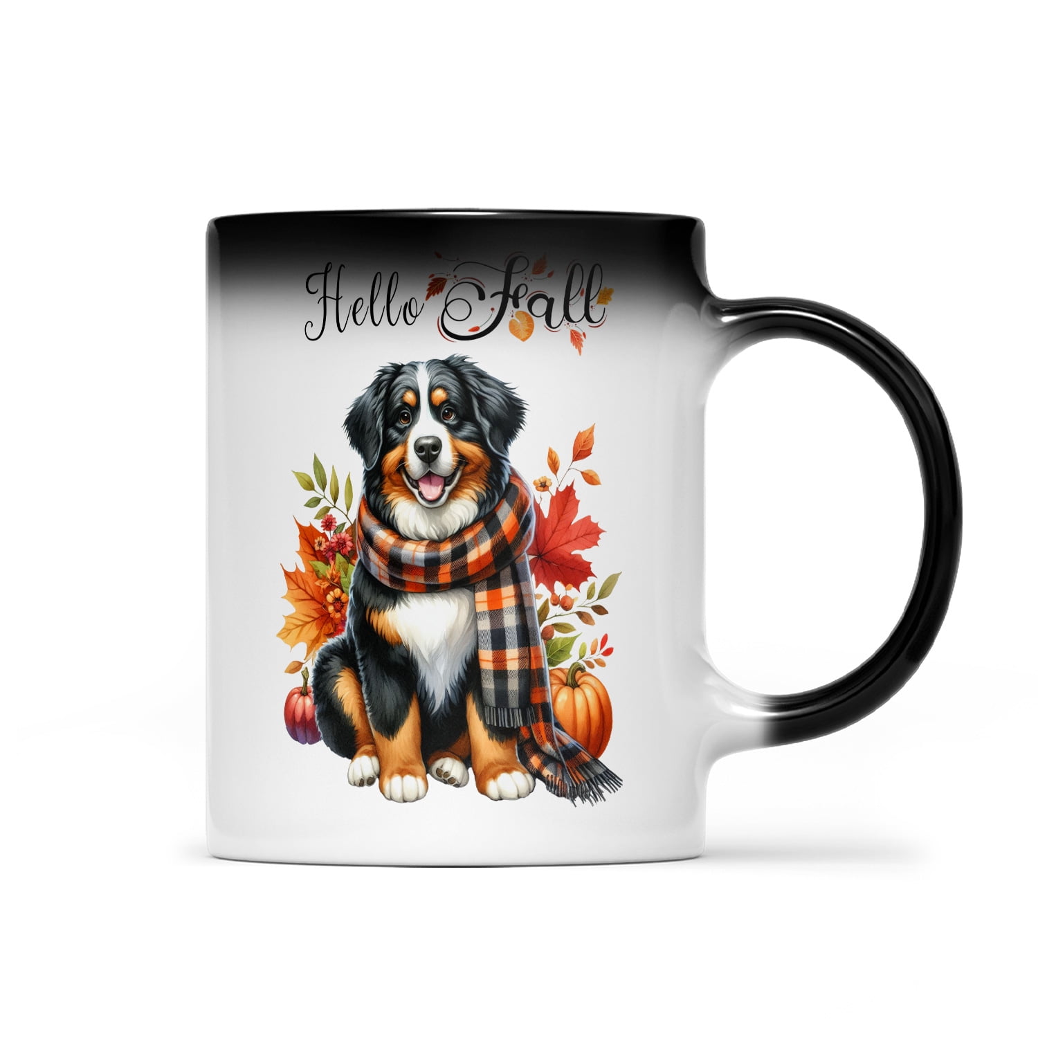Hello Fall Bernese Mountain Dog Scarf Welcome Autumn with Leaves Hello Fall Bernese Mountain Dog Scarf Welcome Autumn with Leaves
