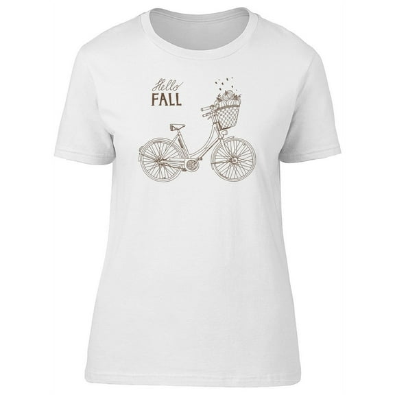 Hello Fall Bike With Basket T-Shirt Women -Image by Shutterstock, Female x-Large
