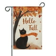 thumbnail image 1 of Hello Fall Black Cat with Scarf Fall Garden Flags 12.5"x18" Double Side,Small Yard Flags for Outside,Outdoor Fall Decor,Autumn Funny Garden Flag Yard Decoration, 1 of 4
