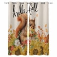 thumbnail image 1 of Hello Fall Blackout Curtains for Bedroom/Living Room, Thermal Insulated Kitchen Curtains, Rustic Squirrel Sunflower Thanksgiving Grommet Darkening Window Treatment Drapes 52"x84"x2, 1 of 8