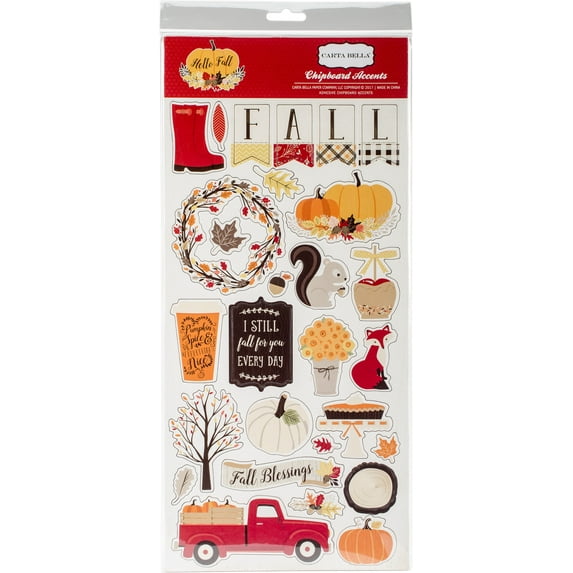 Hello Fall Chipboard Accents 6"X13"-