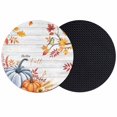 thumbnail image 1 of Hello Fall Coasters Set of 2, Absorbent Coasters for Drinks, Thanksgiving Orange Blue Pumpkin Maple Leaf Coaster for Desk Coffee Table Protection, Home Decor House Warming Gifts 4", 1 of 8
