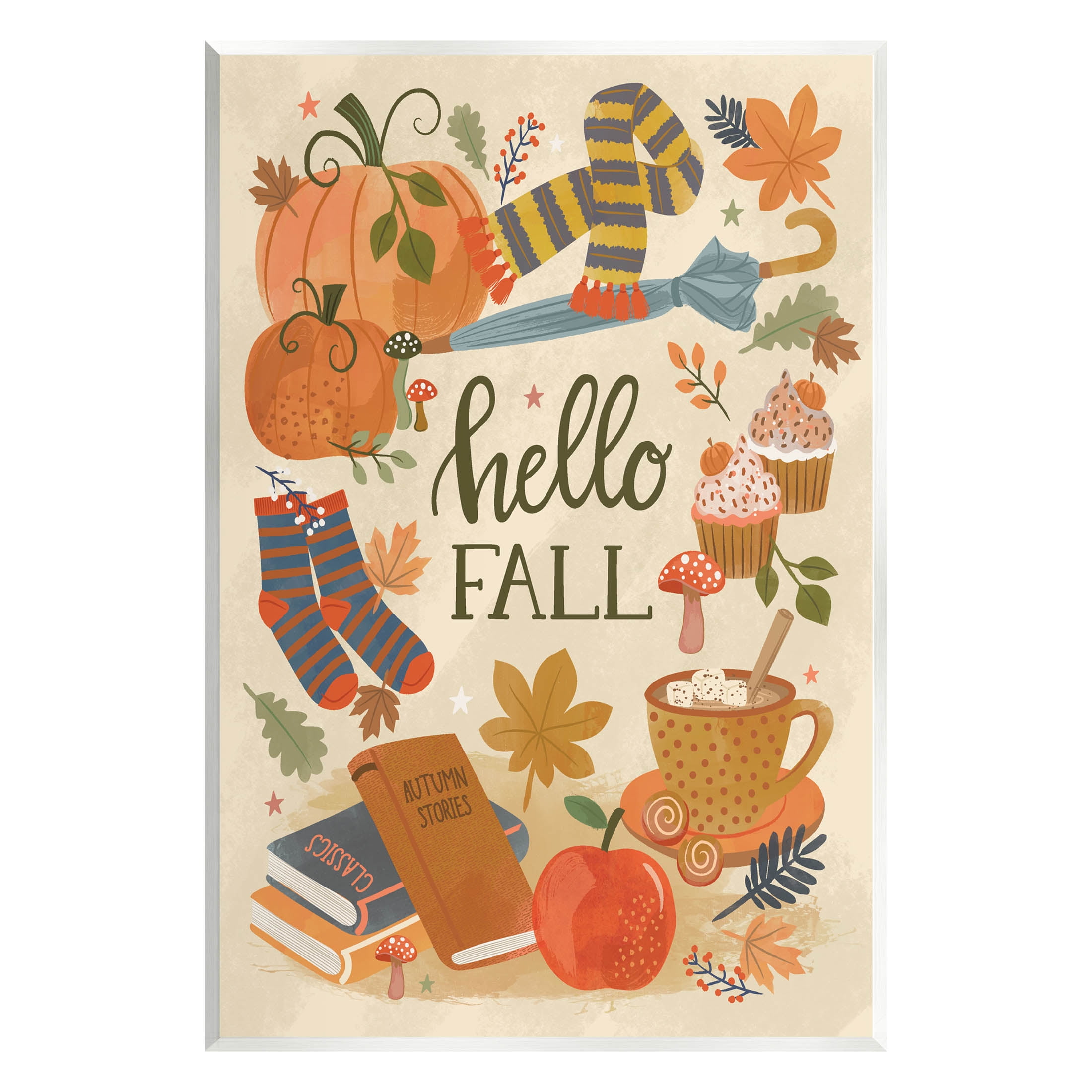 Hello Fall Cozy Autumn Items Holiday Graphic Art Unframed Art Print ...