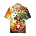 thumbnail image 1 of Hello Fall Dachshund Football Welcome Autumn with Leaves Pumpkins Hawaiian Shirt Breathable Summer Unisex Merch Wiener Dog Lover Gifts Idea - 00012, 1 of 6