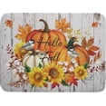 thumbnail image 1 of Hello Fall Dish Drying Mat for Kitchen Counter Orange Pumpkin Absorbent Drying Pad with Hanging Loop Autumn Home Decoration, 1 of 4