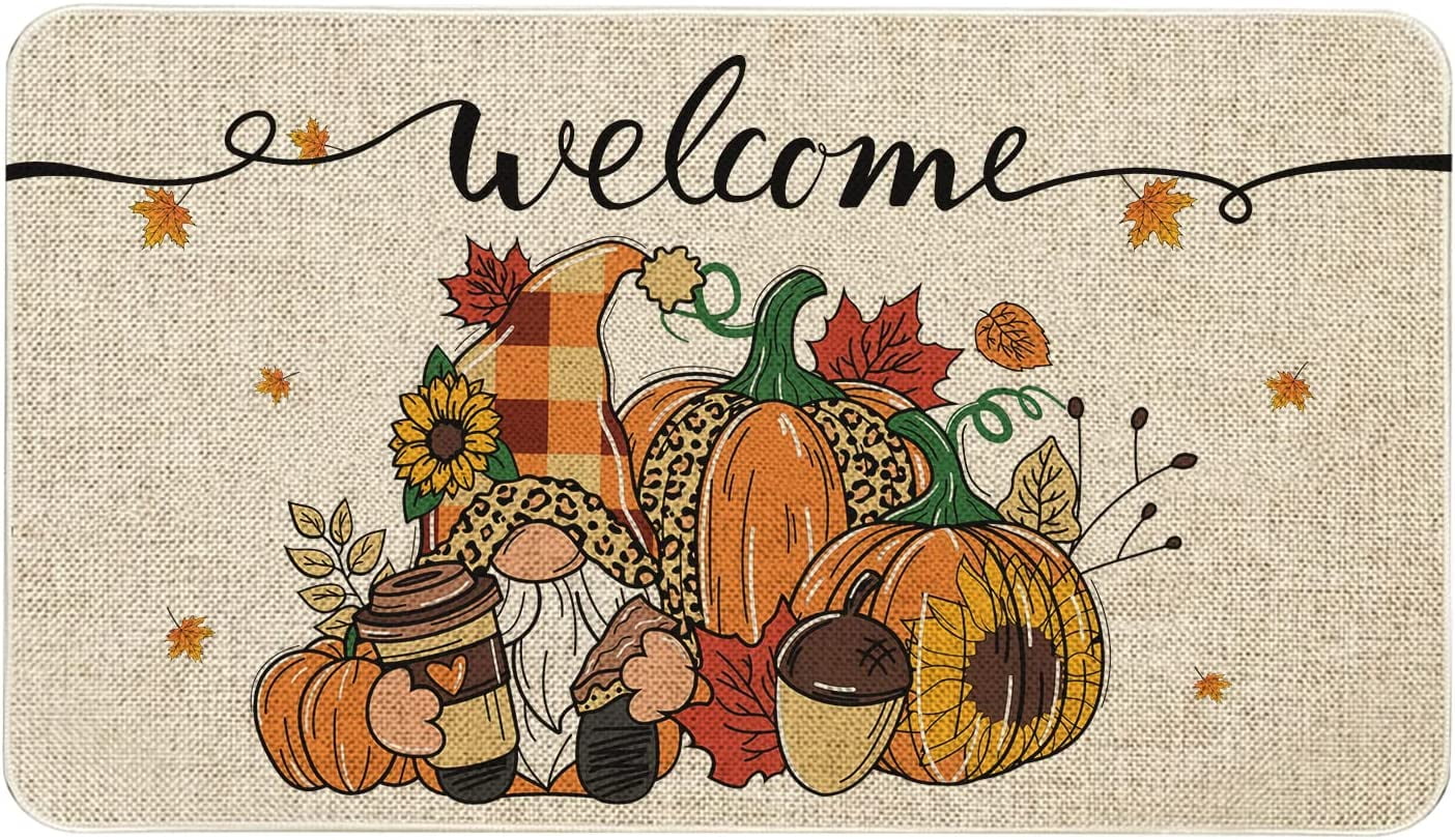 Hello Fall Door Mat 30 X 17 Inch Fall Pumpkin Doormat Indoor Outdoor