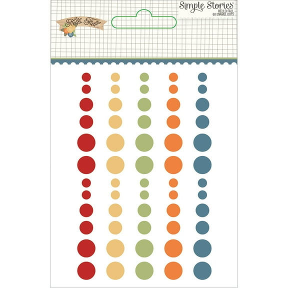 Hello Fall Enamel Dots Embellishments 6 /Pkg