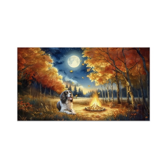 Hello Fall English Springer Spaniel Enjoys Warm Campfire Autumn Night Doormat Springers Dog Lover Gifts Indoor Outdoor Welcome Mat - 01008